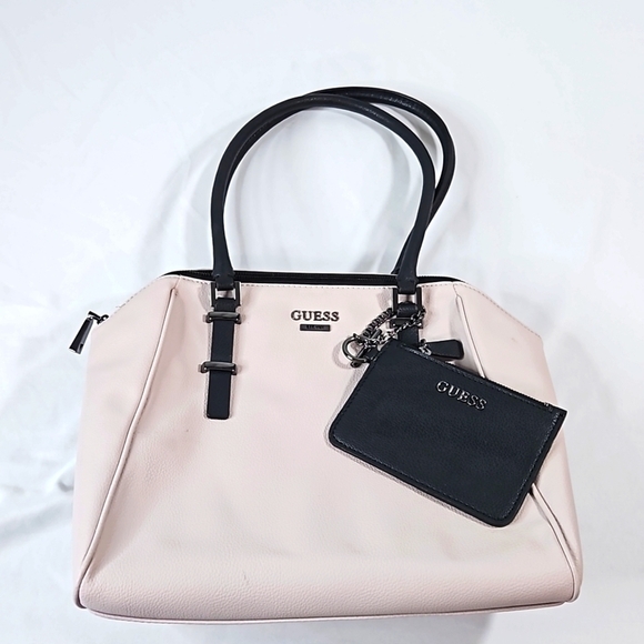 GUESS Pink Satchel & Matching Wristlet - Picture 6 of 9